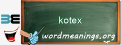 WordMeaning blackboard for kotex